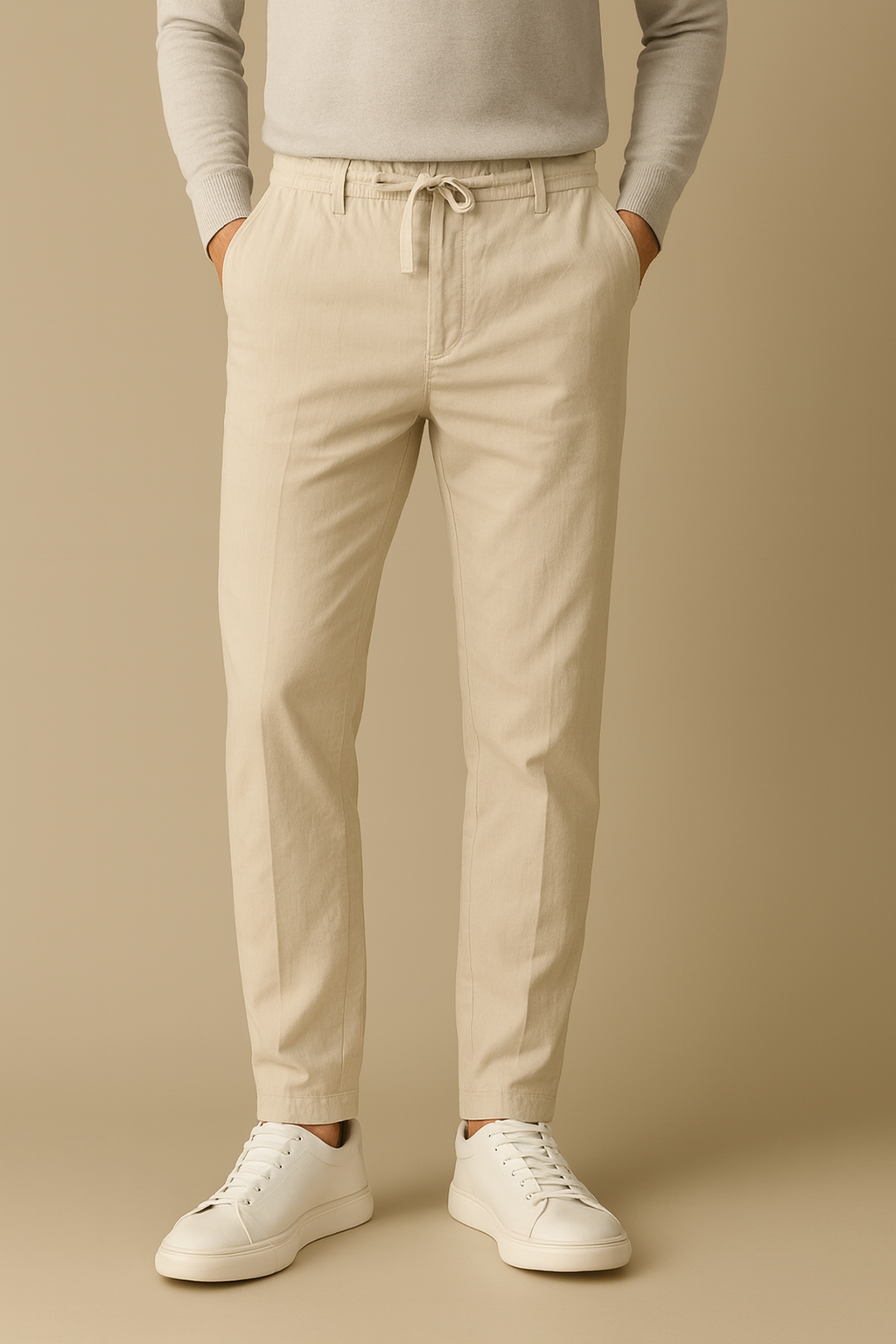 VEYRA Lusso Drawstring Pants - Creme