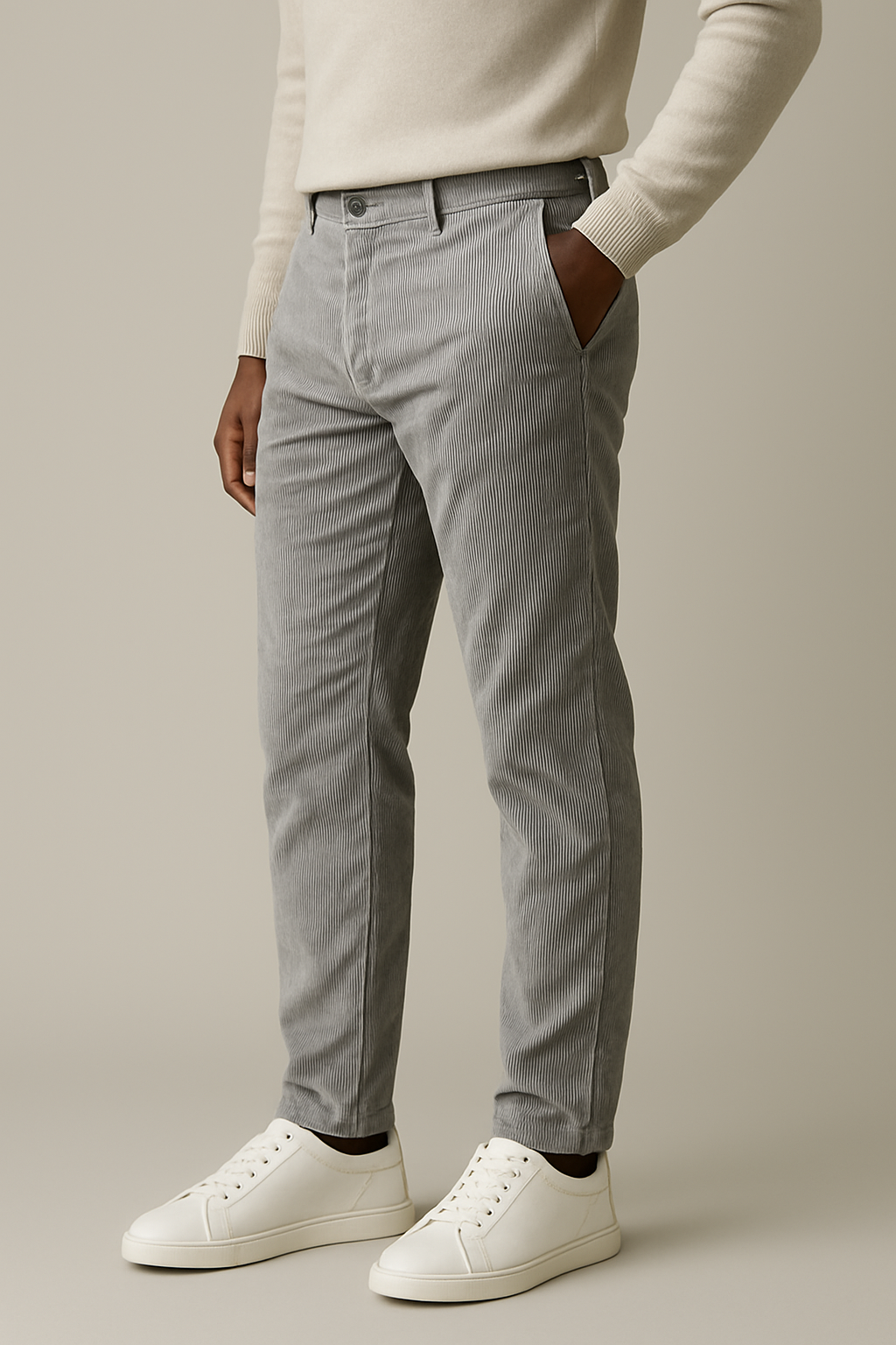 VEYRA Panna Corduroy Pants  - Velvet Grey