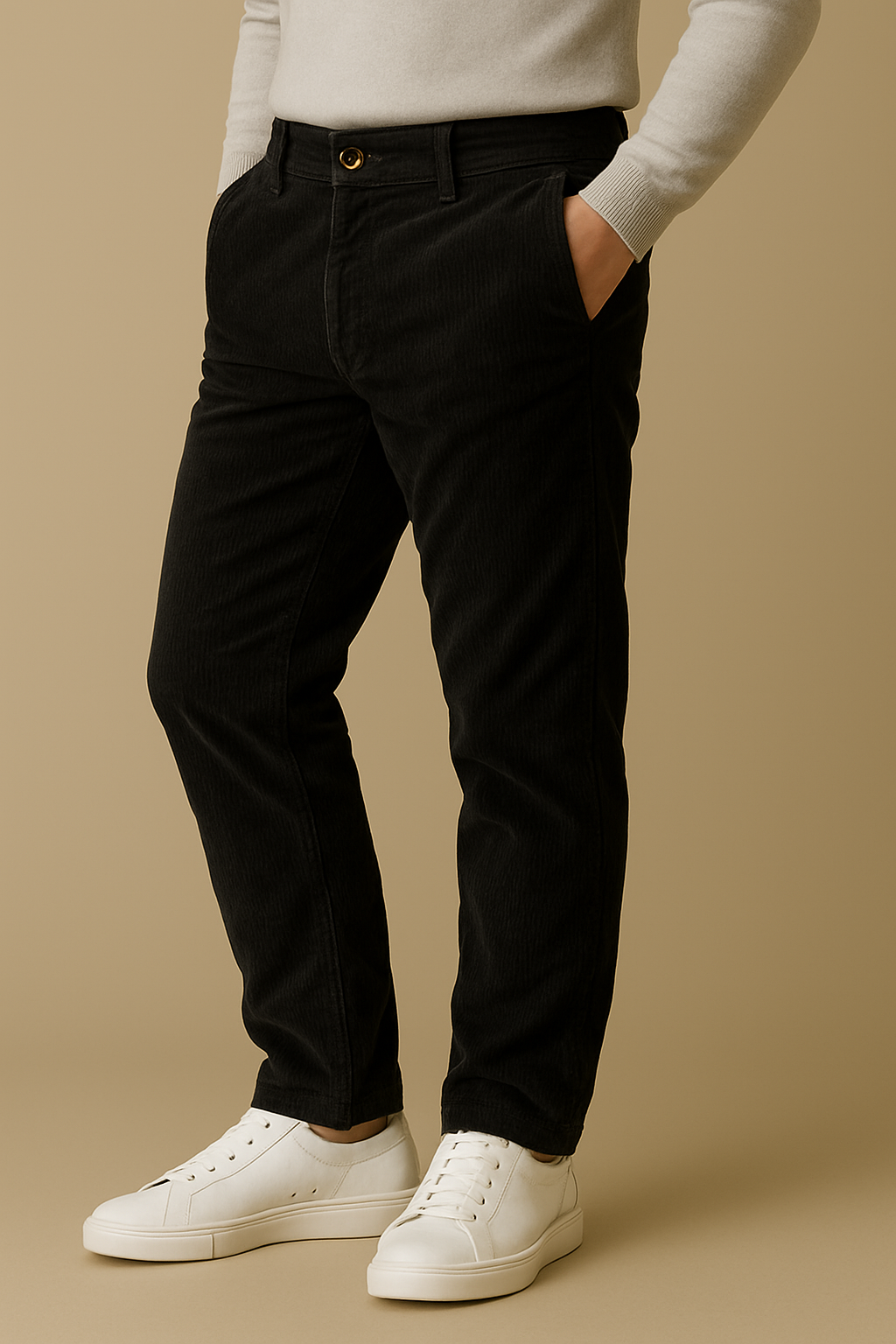 VEYRA Panna Corduroy Pants  - Velvet Black