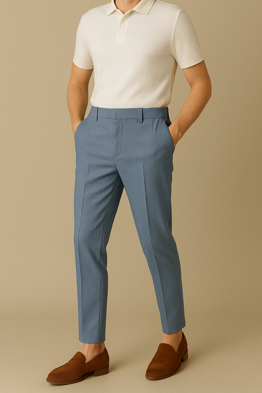 VEYRA Eleganza Pantalon - Azzurro Sereno